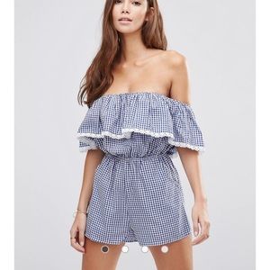6 Shore Road gingham romper xs excellent condition